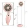 Tragbarer Handfreie Nackenfön, 3 Geschwindigkeiten, USB-Aufladbare Mini-Ventilator, Kopfhörern-Armreif, 360 Grad Drehung für Zuhause, Camping, Büro, Auto und Reisen, Outdoor (Pink)