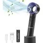 GIVERARE Bladeless Handheld USB-Ventilator, Mini Tragbarer Ventilator, Schreibtischventilator, Persönlicher Ventilator mit USB-Akku, 3-6 Arbeitsstunden, 3 Geschwindigkeiten, für Kinder Baby Reise Camping Büro Raum - Schwarz