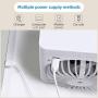Portable Air Conditioner, Quiet USB Air Cooler with 3-Speed, Rechargeable Mini Air Conditioner with LED Light, Desktop Water Cooling Fan for Small Room/Office/Dorm/Bedroom
