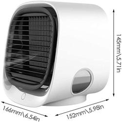 Personal Air Cooler, Portable Air Conditioner Fan USB Desk Fan with 3 Speeds for Office, Air Cooler for Home & Travel, USB Charging, Super Quiet