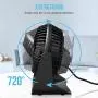 HONYIN 6 Inch Small Desk Fan with Powerful Airflow, Quiet Operation Portable Fan, 3-Speed Adjustable and 360°Rotatable Fan, Mini Personal Fan for Home Office Bedroom—3.9ft Cord