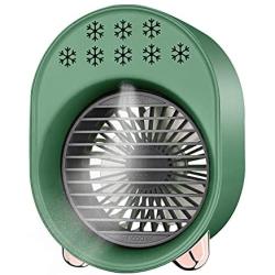 Portable Air Conditioner Fan, Small Desktop Air Cooler Fan, USB Powered Portable Personal Air Cooler , 3 speed with night light ,suitable for Home Office Bedroom (GREEN)