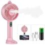 Mini Handheld Fan, Hand Held Misting Fan Portable Fan Double Nozzle Sprayer Fan 3 Speeds USB Rechargeable Facial Steamer Spray Cooling Fan Personal Fan with Cell Phone Holder for Travel Office