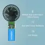 QEEK Persönlicher Mini-Ventilator, Tragbarer Handheld-Ventilator mit 4000 mAh Akku, LCD Digitalanzeige mit 5 Geschwindigkeitsstufen, Schwingungsfunktion, Ladestation für Büro, Zuhause, Outdoor und Reisen (Grün)