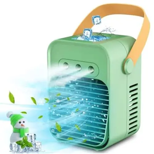 Tragbarer Luftkühler, Mini-Handheld Evaporativer Persönlicher Klimalampen-Luftkühler, 3 Lüfterstufen, Schreibtisch-Kühler für Raum, Zuhause, Büro, Studentenwohnheim, Sterilisator & Luftbefeuchter & Luftreiniger