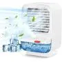 Sholov Portable Air Conditioner Fan Mini Personal Evaporative Air Cooler 90 Shaking Head with Battery with 3 Speeds & 2 Misting & LED Light for Home, Bedroom, Travel & Office, USB Charging, White Sholov Portable Air Conditioner Fan Mini Personal Evaporative Air Cooler 90 Shaking Head with Battery with 3 Speeds & 2 Misting & LED Light for Home, Bedroom, Travel & Office, USB Charging, White