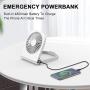 Personal USB Desk Fan, iHoven Mini Portable 14h Cooling Office Rechargeable Small Table Fan, 4800mah Quiet Battery Operated Desktop Fan Adjustable for Home Office Car Outdoor Travel White (white)