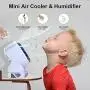Mini Luftkühler Ventilator – Tragbare Klimageräte mit Kühl- und Duftfunktion, 3 Windstufen, USB-betriebener persönlicher Schreibtischventilator für Zuhause, Büro, Schlafzimmer, Camping und Auto
