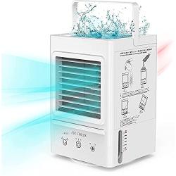 Portable Air Conditioner, 120°Auto Oscillation Personal Mini Air Cooler with 3 Wind Speeds, 700ML Water Tank, 5000mAh Battery Operated Evaporative Air Cooler, Perfect for Home Office Outdoor