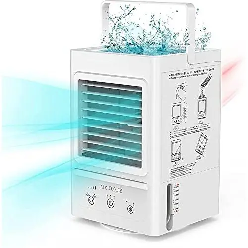Climatiseur Portable, Oscillation Automatique 120° Mini Rafraîchisseur Personnel avec 3 Vitesse de Vent, Réservoir d'Eau de 700ML, Alimenté par Batterie 5000mAh, Rafraîchisseur Evaporatif Parfait pour la Maison le Bureau l'Extérieur Climatiseur Portable, Oscillation Automatique 120° Mini Rafraîchisseur Personnel avec 3 Vitesse de Vent, Réservoir d'Eau de 700ML, Alimenté par Batterie 5000mAh, Rafraîchisseur Evaporatif Parfait pour la Maison le Bureau l'Extérieur
