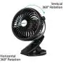SkyGenius Battery Operated Clip on Mini Desk Fan, Black SkyGenius Battery Operated Clip on Mini Desk Fan, Black
