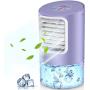 Personal Evaporative Air Cooler, Humidifier Portable Mini Space Air Conditioners Desk Fan with 3 Wind Speeds for Room Office Home Travel, Purple By Page Hodge (Purple)