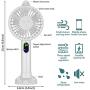 Mini Handheld Fan, Hand Held Misting Fan Portable Fan Double Nozzle Sprayer Fan 3 Speeds USB Rechargeable Facial Steamer Spray Cooling Fan Personal Fan with Cell Phone Holder for Travel Office