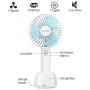 OCUBE Handheld Fan, Mini Hand Held Fan with 7 Color LED Light Base, 2000mAh Battery Operated USB Rechargeable Desk Fan, 3 Speeds Electric Portable Personal Cooling Fan for Home Office Travel (Blue)