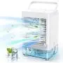 Refroidisseur Portable LORDSON, Mini Ventilateur Evaporatif Rechargeable avec Humidificateur et Pulvérisateur pour Bureau, Chambre, Camping (3 Vitesse) Refroidisseur Portable LORDSON, Mini Ventilateur Evaporatif Rechargeable avec Humidificateur et Pulvérisateur pour Bureau, Chambre, Camping (3 Vitesse)