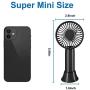 Aluan Super Mini Handheld Fan, Small Personal Portable Fan with Removable Base, USB Rechargeable Battery Operated Hand Held Fan with 3 Speeds for Women Men Kids Indoor, Outdoor, Makeup, Travel(Black)