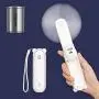 JISULIFE Handheld-Ventilator mit 4800 mAh Powerbank – Max. 46 Stunden Laufzeit, Tragbarer, Faltbarer, Akkubetriebener oder USB-betriebener Mini-Ventilator, 3 Geschwindigkeiten, Erhöhter Luftstrom, wiederaufladbar, leise – Weiß