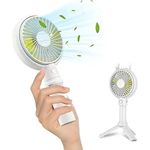 Mini Handheld Ventilator, Persönlicher Tragbarer Ventilator mit 3 Geschwindigkeiten, Verstellbarer Winkel, 2000mAh USB Schreibtischventilator Für Mädchen Frauen Kinder Outdoor Reisen oder Indoor Büro Zuhause