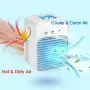 Seven-first Portable Air Conditioner, Rechargeable Quiet USB Evaporative Mini Air Conditioner Fan with 3 Speeds Mode LED Light, Air Cooler for Room/Bedroom/Office/Dorm/Camping Seven-first Portable Air Conditioner, Rechargeable Quiet USB Evaporative Mini Air Conditioner Fan with 3 Speeds Mode LED Light, Air Cooler for Room/Bedroom/Office/Dorm/Camping