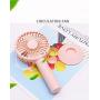 USB Mini Handheld Fan Portable, XUNMEJ Hand Held Personal Small Fan Rechargeable 2000mAh Battery Operated Powered Cooling Desktop Fan with Fan Base 3 Modes for Home Travel Disney Dry Eyelash, Pink