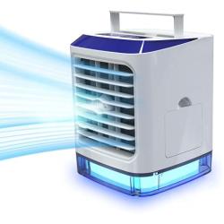 Portable Air Conditioner LAZCOZY Small Evaporative AC Unit With 3 Cooling Speeds Personal Mini Room Cooler With Type-C Input & 7 Colors Night Light Cooling Fan for bedroom with Humidifier Function