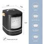 XDS Mini Personal Air Cooler, Mini Portable Air Conditioner Fan With Handle,3 Wind Speeds, 6 Colors Night Light, 675ml Water Tank, USB Air Cooler With Humidifier,For Bedroom,Office,Dorm,Black