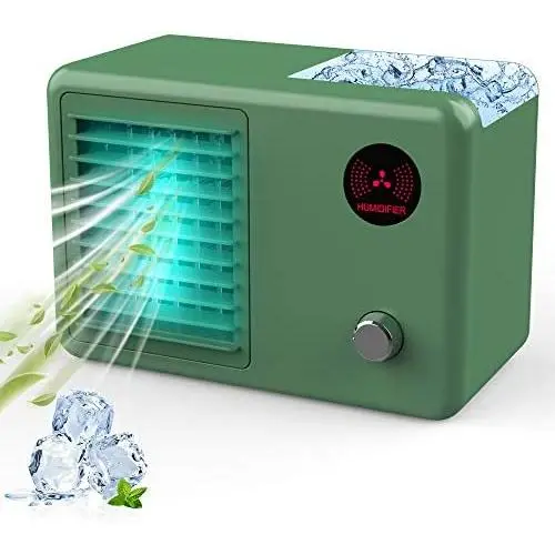Climatiseur Portable Personnel, 2000 mAh, Sans Fil, Mini Ventilateur avec 3 Vitesse, Rechargeable, Ventilateur Portable avec Lampe de Nuit 7 Couleurs pour Bureau, Salle d'étude, Pièce Climatiseur Portable Personnel, 2000 mAh, Sans Fil, Mini Ventilateur avec 3 Vitesse, Rechargeable, Ventilateur Portable avec Lampe de Nuit 7 Couleurs pour Bureau, Salle d'étude, Pièce