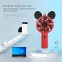 Hand held Fan, Portable Fan, Cartoon Hand Fan, Rechargeable USB Mini Fan, with 3 Kinds of Wind Speed Adjustable, Portable Fan with Super Wind Power up to 4980r/ min ( Red)