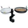 HLTOP Deck Bird Feeders Deck Mount Bird Bath with Metal Mesh Tray and Water Bowl - Detachable and Adjustable Heavy Duty Sturdy Clamp Stand - Balcony Bird Feeder Perfect for Attracting Birds