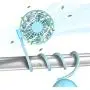 Vent de Cou Portable, Mini Fan Manuel, Stylet de Cou pour Poussette, SZTMBF Fan Main Libre Personnel, Ultra-Petit, avec Bandoulière Flexible, Rotation 360° / 3 Vitesse / 7 Lumières LED (Bleu)