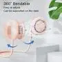 HLNIAO Tragbarer Nacken-Ventilator, Lufthammler-Nackenventilator, USB-Aufladbarer Mini-Nackenventilator, Nackenkühler mit 3 Windstärken für Damen und Herren, Fashion Nackenklimaanlage für Sport Outdoor Indoor Rosa