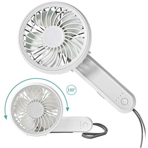 LÄTT LIV Mini Handheld Fan Portable 3 Speed Adjustable Powerful Small Personal Fans with USB Rechargeable Battery Eyelash Fan for Travel Office Home, White