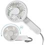 LÄTT LIV Mini Handheld Fan Portable 3 Speed Adjustable Powerful Small Personal Fans with USB Rechargeable Battery Eyelash Fan for Travel Office Home, White