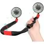 YND Portable Neck Fan Removable Neckband Fan 4000mAh Hand Free Mini Personal Fan with Dual Wind Head LCD Display USB Handheld Fan with 3 Level Air Flow for Outdoor Travel Sport(Black Red) YND Portable Neck Fan Removable Neckband Fan 4000mAh Hand Free Mini Personal Fan with Dual Wind Head LCD Display USB Handheld Fan with 3 Level Air Flow for Outdoor Travel Sport(Black Red)