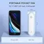 JISULIFE Handheld-Ventilator mit 4800 mAh Powerbank – Max. 46 Stunden Laufzeit, Tragbarer, Faltbarer, Akkubetriebener oder USB-betriebener Mini-Ventilator, 3 Geschwindigkeiten, Erhöhter Luftstrom, wiederaufladbar, leise – Weiß