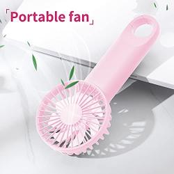 Mini Handheld Fan ,Portable Fan,Speed Adjustable Desk Fan with USB Rechargeable Battery Operated, Cooling Hanging Fan (pink)