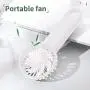 Mini Handheld-Ventilator, Tragbarer Ventilator, Schnellstellbarer Schreibtischventilator mit USB-Akku-betriebener, tragbarer Hänge-Ventilator (weiß)