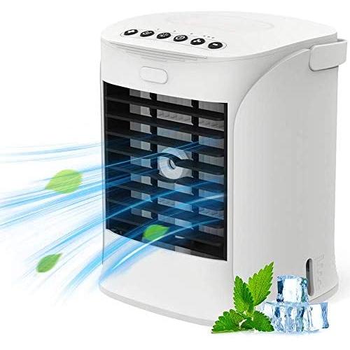 4 in 1 Portable Air Conditioner / 7 Night Lights/USB Fan/Portable Air Cooler/Purification Humidifier/with Handle 3 Speed Adjustable Quiet Misting Desk Fan