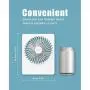 Unterhaltungsluftbefeuchter, tragbarer Akkubetriebener Ventilator, 180° Neigbarer Klapp-Ventilator, Ultra-Leise, Klein, Tragbar, 3 Geschwindigkeiten, USB-Ventilator für Büro, Schlafzimmer, Zuhause, Schreibtisch, Camping, Weiß