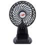 QUZOC Portable Hand Held Small Clip-On USB Fan for Stroller/Outdoor/Desk, Quiet and Strong 3-Speed Adjust Mini USB Powered Fans with Rechargeable Battery(black)