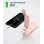 JISULIFE Tragbarer Mini-Ventilator, 3-in-1, USB-Ladegerätsystem, Mini-Taschenventilator, mit Akkubetrieb, [14-21 Stunden Betriebsdauer] mit Power Bank, und Taschenlampenfunktion für Damen, Reisen, Outdoor – Rosa