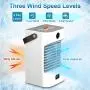 Speclux Portable Air Conditioner Fan, Personal Air Cooler, Rechargeable Mini Evaporative Cooler Desk Fan with Handle, Camping AC Unit, Air Humidifier with USB Charging for Home/Office/Outdoor (White)