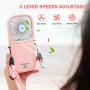 DYSERLAO Handheld Fan,3000mAh Rechargeable Battery Portable Mini Fan Foldable 3 Speeds Adjustable 4-10 Hours Operated Fan Low Noise Lanyard Girls Kids Women Men Home Office Travel Outdoor Pink