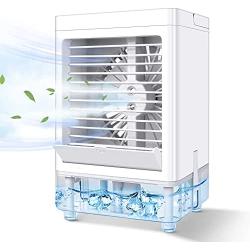 Kakeedoo Portable Air Conditioner Fan, Mini Evaporative Air Cooler 800ml Large Water Tank Desk Air Cooling Fan with 3 Speed Wind Humidifier for Home Bedroom Office Indoor Outdoor