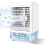 Kakeedoo Portable Air Conditioner Fan, Mini Evaporative Air Cooler 800ml Large Water Tank Desk Air Cooling Fan with 3 Speed Wind Humidifier for Home Bedroom Office Indoor Outdoor