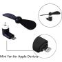 Personal Mini USB Fans for Cellphones - 4 Pack Portable Phone Fan Small Pocket Fan Fast Cooling Travel Fans for IOS Phone 12/11/10/9/8/iPad (Black)