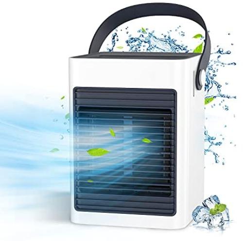Portable Air Conditioner, KOXXBASS 3 Speeds Personal Air Conditioner Fan with Ice Tray Noiseless Evaporative Air Cooler for Home Office Room Desktop
