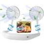 USB Rechargeable Portable Wearable Fan，Neck Fan, Hand Free Personal Fan, 360 Degree Adjustable Necklace Mini Fan for office Travel Outdoors-White