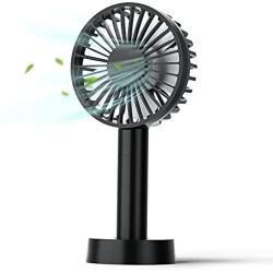 Handheld Mini Fan Portable Rechargeable Fan Battery Operated Yoroshi 3 Adjustable Speed Hand Held Fan, Removable Base Desk Fan for Home Office Indoor Outdoor Travel