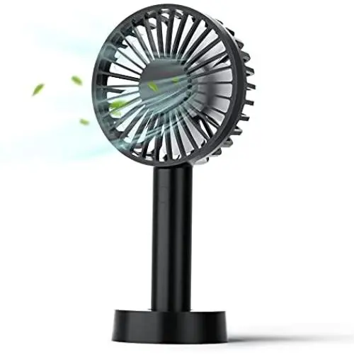 Tragbarer Mini-Ventil, wiederaufladbarer Handventilator Yoroshi 3 Geschwindigkeiten, abnehmbare Basis, Schreibtischventilator für Zuhause, Büro, Innenbereich, Outdoor, Reisen
